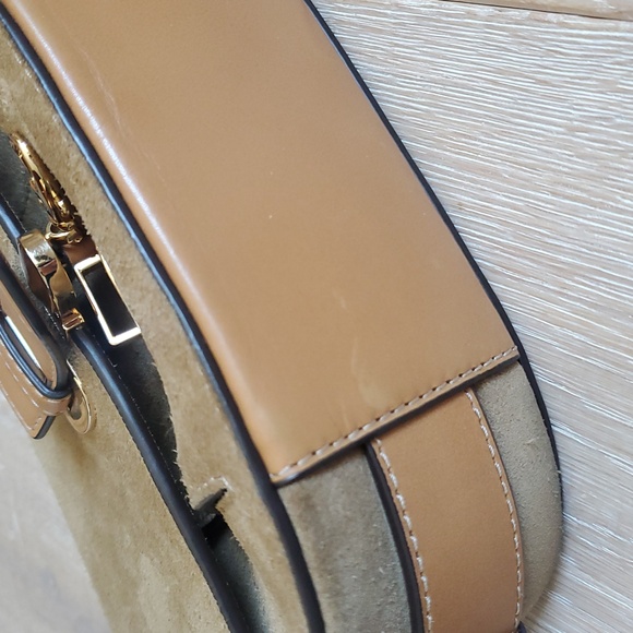 Michael Kors Romy Tan Leather Crossbody Bag - Picture 13 of 13